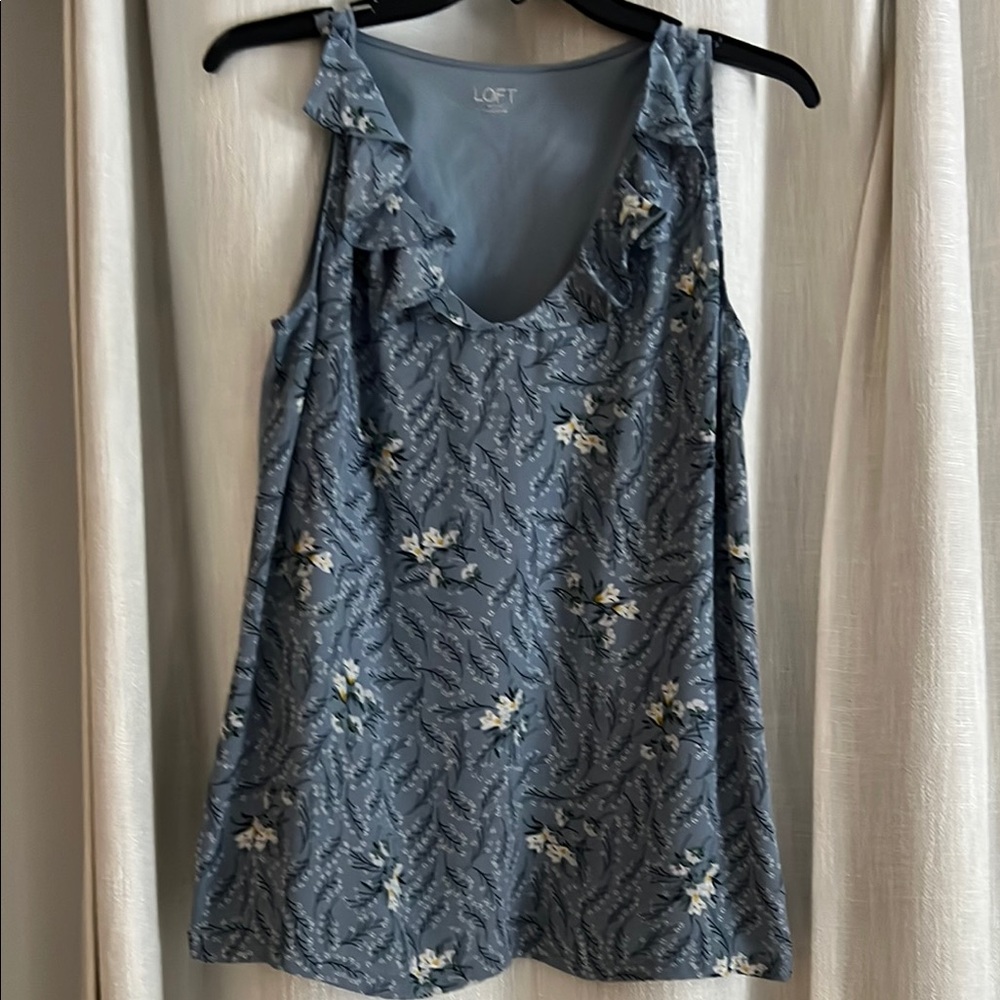 LOFT Blue Floral Women's Top